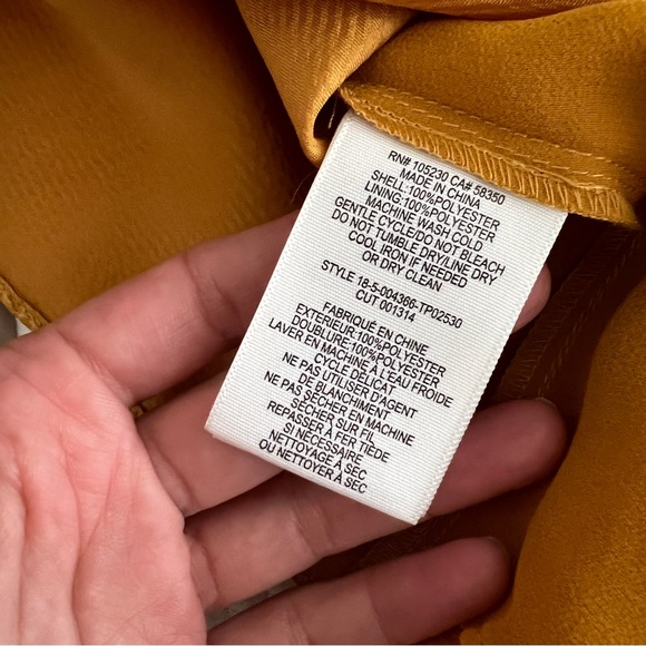 JOIE Madora Dusty Gold V-Neck Long-Sleeve Satin Button Down Top XS - Picture 10 of 12